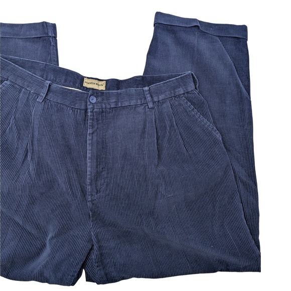 Scandia Woods Other - VTG Scandia Woods Mens Navy Blue Corduroy Pleated Cuffed Pants 38S Cotton